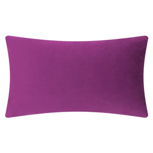 JWH 3D Flower Throw Pillow Cover, Purple Red, 12x20 Inch - color: Purple Red