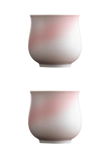 4-Oz Ceramic Espresso Cups Set - Multi-Color, Handle-Free Design for Home & Cafe | Dishwasher-Safe Stoneware Cups (Kiln turned pink, 2) - color: Kiln turned pink, size: 2