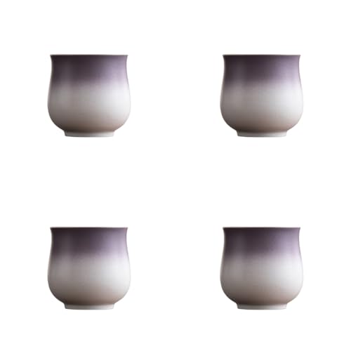 4-Oz Ceramic Espresso Cups Set - Multi-Color, Handle-Free Design for Home & Cafe | Dishwasher-Safe Stoneware Cups (Gradient Purple, 4) - color: Gradient Purple, size: 4