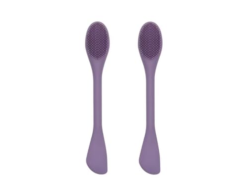 Silicone Cleansing Brush 2pcs(Deep Purple),Mask Applicator and Skincare for Pore Cleansing，Exfoliating Face Scrubber,Makeup Removal Brush - color: Deep Purple, size: 2pcs