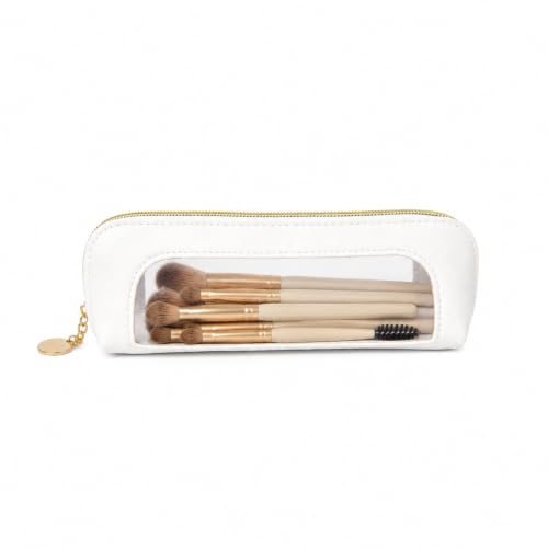Makeup Brush Bag, Makeup Brush Case, Travel Makeup Brush Pouch, Makeup Bag - color: White