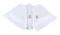 Initial Handkerchief for Men, Monogrammed Boxed 3 Piece Set,100% Cotton - color: G Initial