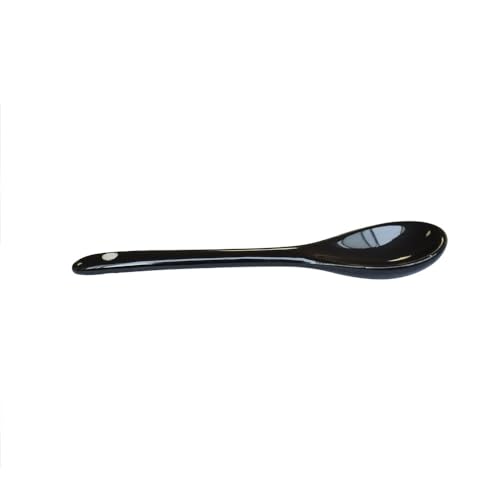Black 6 pcs Porcelain Egg Spoons Ceramic Spoons 4.7 inch Coffee Dessert Yogurt Tea Milky Tea - style: Black