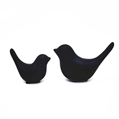 Small Animal Birds Statues Home Decor Modern Style Black Decorative Ornaments for Living Room, Bedroom,Cabinets, Office Desktop (2 Pack) - color: Black