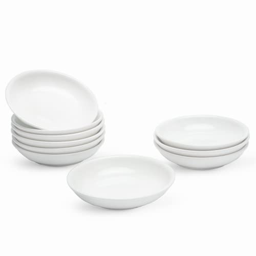UIBFCWN 3 Oz Ceramic Dipping Bowls, Soy Sauce Dishes Set of 10, Dipping Sauce Cups/Bowls/Dishes for Kitchen, Mini Appetizer Plates for Condiment Sushi Ketchup BBQ Party, 4 Inch - size: 3 oz/4 in Round-10 Pack