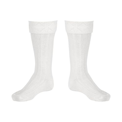 Scottish Bubbles And Square Kilt Hose for Men, Ribbed Socks for USA Shoe Sizes - color: White, size: Large
