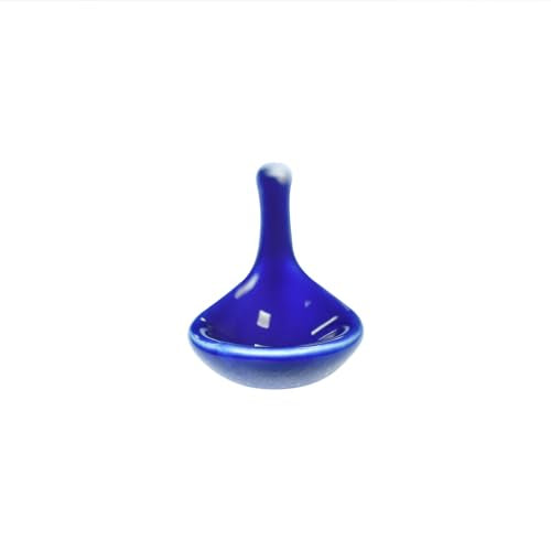 6 pcs Porcelain Egg Spoons Tea Spoon Ceramic Spoons 4.7 inch Coffee Dessert Yogurt Tea Milky Blue - style: Blue