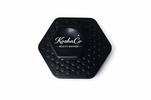 Hexagonal Silicone Face Scrubber, Manual Facial Cleansing Brush, Pink and Black (Black) - color: Black