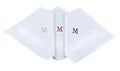 Initial Handkerchief for Men, Monogrammed Boxed 3 Piece Set,100% Cotton - color: M Initial