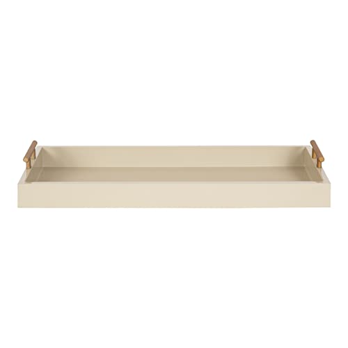 Kate and Laurel Lipton Modern Narrow Tray; 10 x 24; Sand; Midcentury Serving Tray for Storage and Display - color: Natural