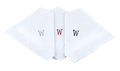 Initial Handkerchief for Men, Monogrammed Boxed 3 Piece Set,100% Cotton - color: W initial