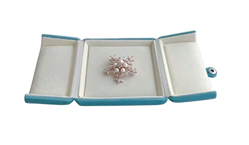 Premium Grade Velvet Aqua Jewelry Packaging Case for Brooch Badge Pin Unique Design Secure Storage - color: Brooch Badge Pin Case