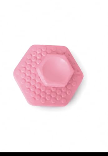 Hexagonal Silicone Face Scrubber, Manual Facial Cleansing Brush, Pink and Black (Pink) - color: Pink