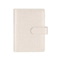 A5 6 Ring Binder Cover Crocodile - Large PU Leather Notebook Binder with Hidden Snap Buckle, Refillable Budget Planner, Beige - color: Beige, size: A5