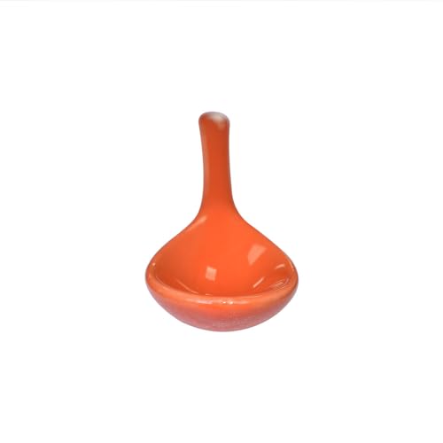 6 pcs Porcelain Egg Spoons Tea Spoon Ceramic Spoons 4.7 inch Coffee Dessert Yogurt Tea Milky Orange - style: Orange