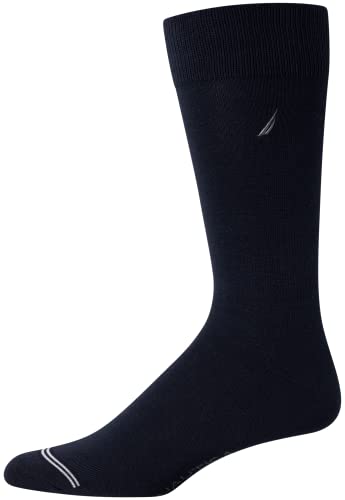 Nautica Mens Dress Socks Comfort Stretch Business Formal Crew Socks 10 Pack - color: Black/Grey Assorted