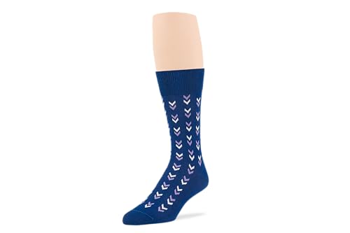 7BIGSTARS Men Cotton Patterned Crew Dress Socks 4-6 Pack, L 9-12 - color: 04b - Estate Blue, Light Blue (A46)