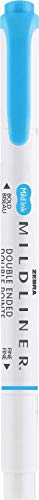 Zebra Pen MILDLINER No Bleed Highlighter, Cyan Color, Dual Tip, 12-Pack - color: Cyan