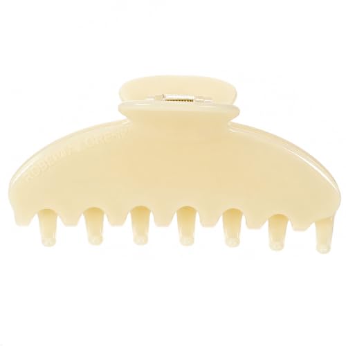 Luxury Light Hair Claw Clip Premium Acetate Strong Hold 4 Inch (Vanilla Cream) - color: Vanilla Cream