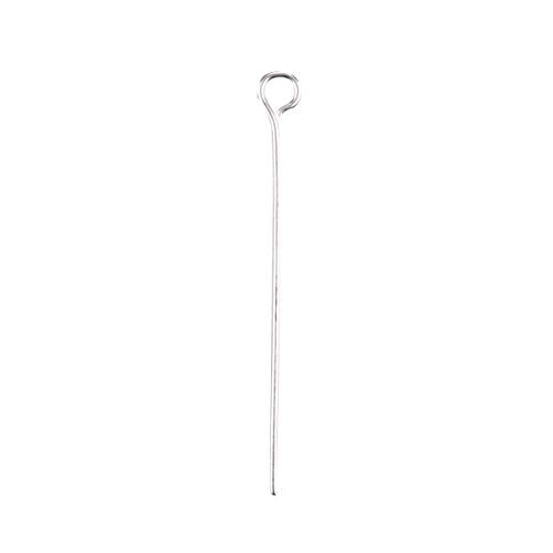 BEADIA Open Eye Pins Silver Head Pins for DIY Jewelry Making 40mm 200pcs - color: Silver, size: 40mm