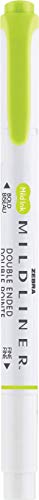 Zebra Pen MILDLINER No Bleed Highlighter, Citrus Green, Dual Tip, 12-Pack - color: Citrus Green