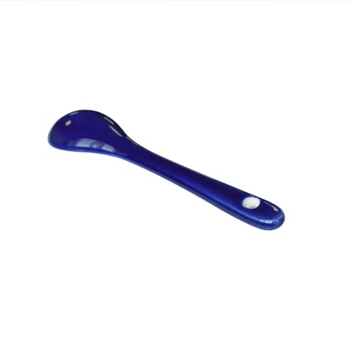 Dark Blue 6 pcs Porcelain Egg Spoons Ceramic Spoons 4.7 inch Coffee Dessert Yogurt Tea Milky Tea - style: Dark Blue