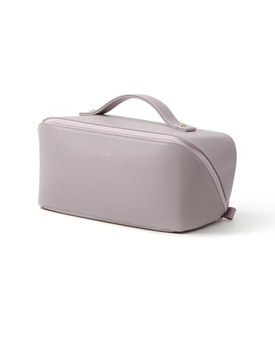 EACHY Travel Makeup Bag for Women, Flat Open Cosmetic Bag, Purple, Medium - color: A - Purple, size: Medium
