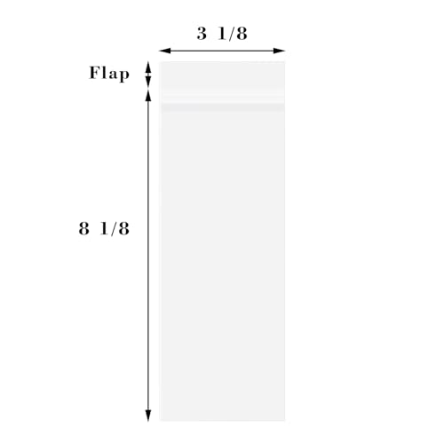 Golden State Art 3"x8" Acid-Free Crystal Clear Storage Sleeves,200 Pack - size: 3x8