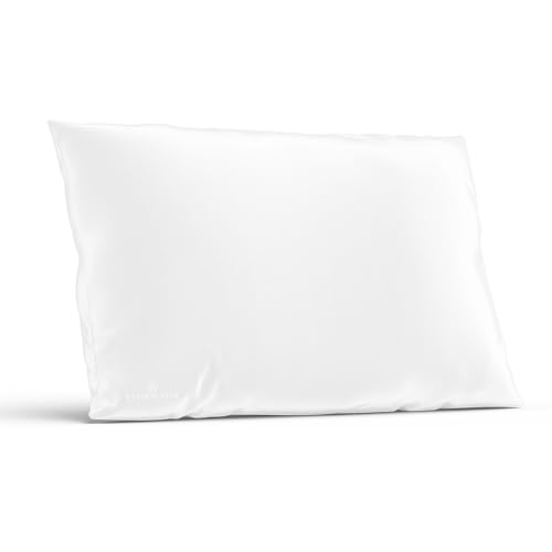 Mulberry Silk Pillowcase for Hair and Skin, 22 Momme 100% Silk - color: White