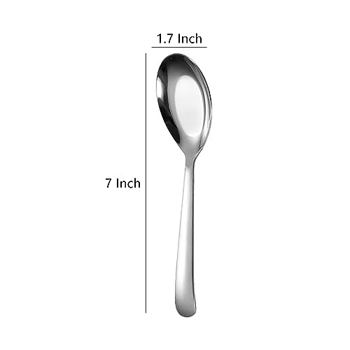 Ouliget Flat Head Spoons, Korean style Flat Sugar Spoon,Thick Heavy Stainless Steel Table Spoons Dinner Spoon,Set of 4. - size: 7.1 inches, Set of 4, Flat Head