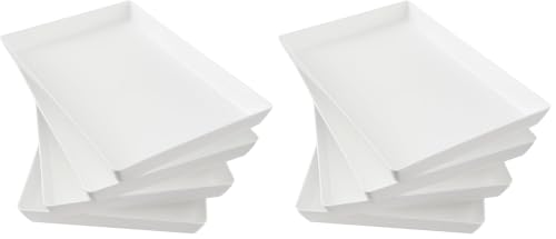 US Acrylic White Plastic Serving Trays (Set of 4) 15” x 10” | Large Unbreakable Reusable Rectangular Party Platters | Serve Appetizers, Fruit, Veggies, & Desserts | BPA-Free & Made in USA (Pack of 2) - color: White, size: 15" x 10" (Pack of 2)