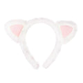 Fuzzy White Cat Ears Headband Pink Kitty Ears Cat Costume Headwear - color: White Pink Cat