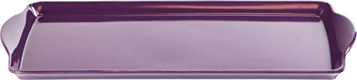 Reston Lloyd Melamine Plastic Tidbit Tray, BPA-Free, Food Safe, Multipurpose Platter Serving Tray, Bathroom/Table Organizer, Plum - color: Plum, size: 14.7" x 6.5" x 0.8"