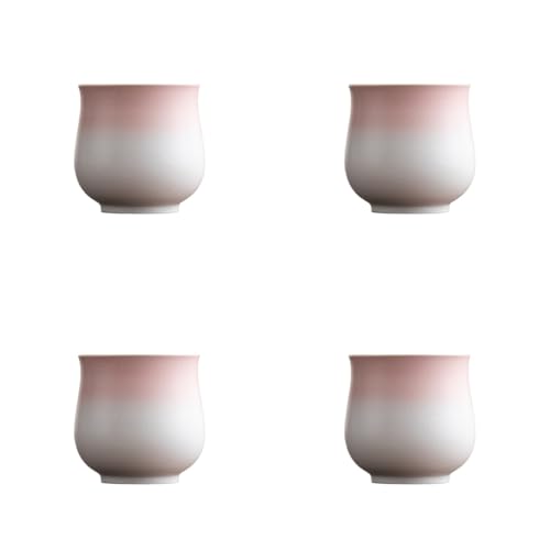 4-Oz Ceramic Espresso Cups Set - Multi-Color, Handle-Free Design for Home & Cafe | Dishwasher-Safe Stoneware Cups (Gradient Pink, 4) - color: Gradient Pink, size: 4