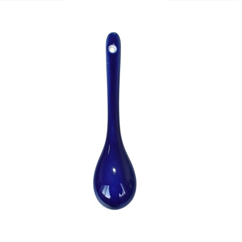Dark Blue 6 pcs Porcelain Egg Spoons Ceramic Spoons 4.7 inch Coffee Dessert Yogurt Tea Milky Tea - style: Dark Blue