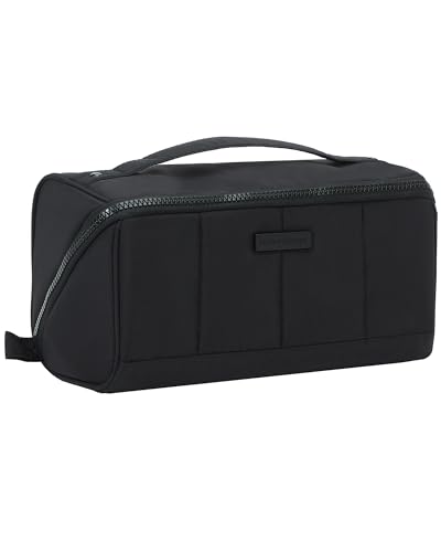 NISHEL Travel Makeup Bag for women, Organizer Pouch Cosmetic Case - color: Black