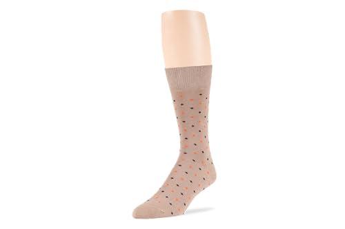 7BIGSTARS Men Cotton Patterned Crew Dress Socks 4-6 Pack, L 9-12 - color: 01b - Beige, Light Beige, Dark Brown (A39)