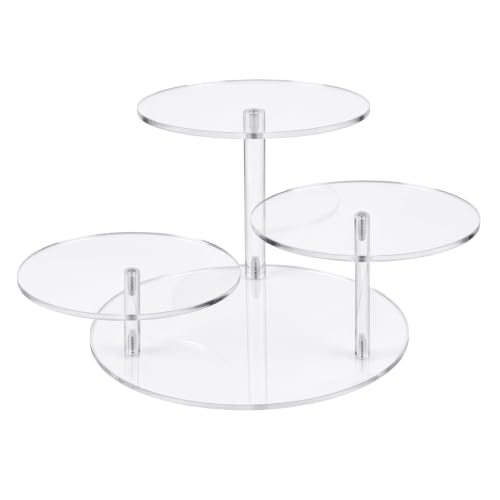 3 Tier Acrylic Display Stand, Clear Display Risers for LEGO Botanicals & Mini Figures, Tabletop Display Shelf for Perfume, Jewelry, Flowers, Collectibles, and Cake – Crystal Clear, Sturdy - color: 3 Tier