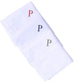 Monogrammed Handkerchiefs for Men 3-Pack Cotton, White Hankies - color: P