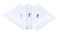 Initial Handkerchief for Men, Monogrammed Boxed 3 Piece Set,100% Cotton - color: F Initial
