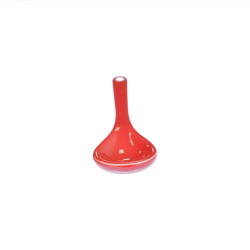 Red 6 pcs Porcelain Egg Spoons Ceramic Spoons 4.7 inch Coffee Dessert Yogurt Tea Milky Tea - style: Red
