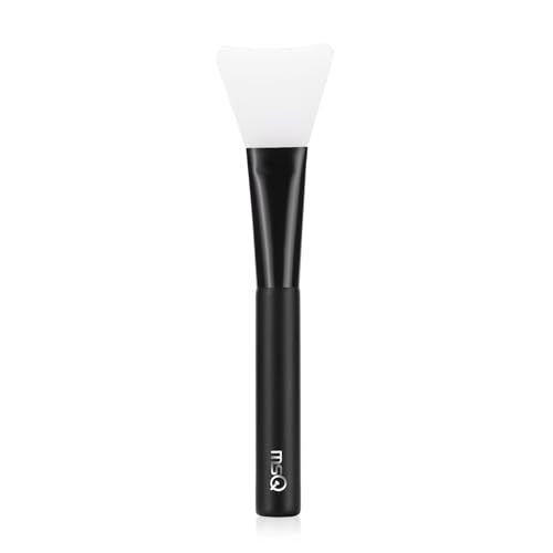 MSQ Silicone Face Mask Brush, Soft Facial Cleansing Scrubber, Facial Mask Brush for Mud, Clay, Charcoal Mixed Mask, DIY, Skincare Applicator Tools (Black 1PC) - color: Black