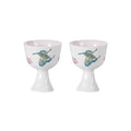 KAMMAK Tea Cup Set of 2 Small Tea Cups 1.4oz White Porcelain Tea Cup Set, Asian Ceramic Teacups for Home, Party, Office, Chinese Kung Fu Tea Set for Hot/Cold Drink (Playing with Butterflies) - style: 716N Peach Flower and Butterfly