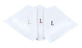 Initial Handkerchief for Men, Monogrammed Boxed 3 Piece Set,100% Cotton - color: L Initial