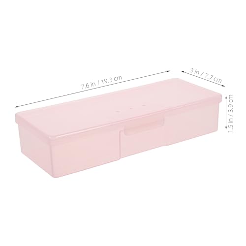 Clear Nail Storage Box Manicure Tool Box Organizer for Nail Art Supplies Portable Kit Case for Home and Salon Use Long Shape 7.59 X 3.03 X 1.53 in