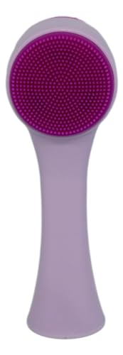 CALA Dual-Action Facial Cleansing Brush (Purple), Superfine Soft Bristles Deep Clean Pores, Removes Blackheads, Oil & Long-Wear Makeup, Water-Resistant Shower Use, All Skin Types - color: Purple