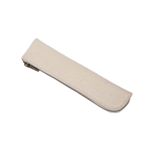 Slim Pencil Case Small Pencil Pouch Pen Case (Beige/CV) - color: Beige