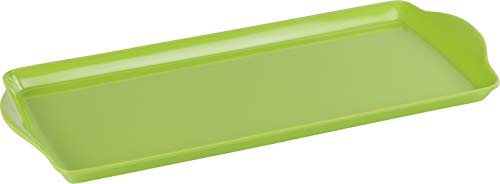 Reston Lloyd Melamine Plastic Tidbit Tray, BPA-Free, Food Safe, Multipurpose Platter Serving Tray, Bathroom/Table Organizer, Lime - color: Lime, size: 14.7" x 6.5" x 0.8"