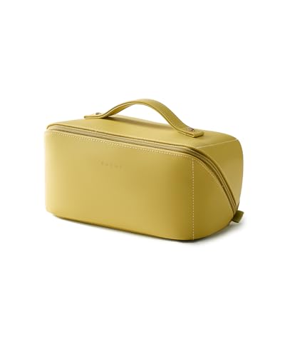 EACHY Travel Makeup Bag for Women, Flat Open Cosmetic Bag, Green, Medium - color: A - Green, size: Medium