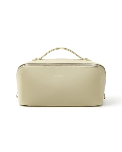 EACHY Travel Makeup Bag for Women, Flat Open Cosmetic Bag, Green, Medium - color: A - Dusty Green, size: Medium